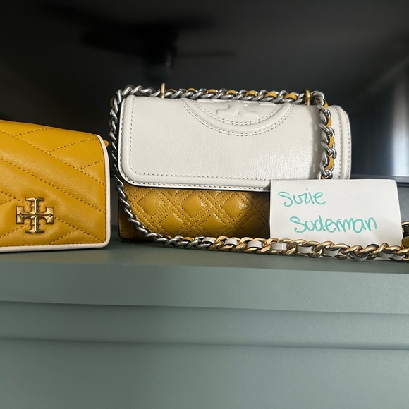 Tory Burch Handbags - Tory Burch White and Yellow Crossbody Bags
